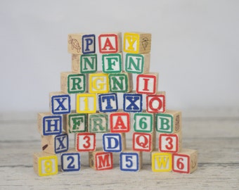 Vintage Wood Blocks Vintage Wood Alphabet Blocks #1