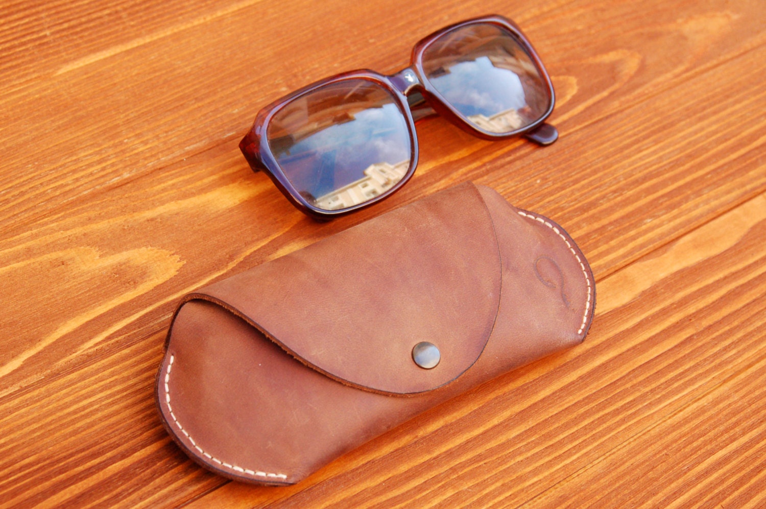 PERSONALIZED Leather Sunglasses Case by mbgfashionstudio