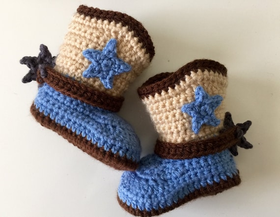 botas vaqueras para bebe tejidas