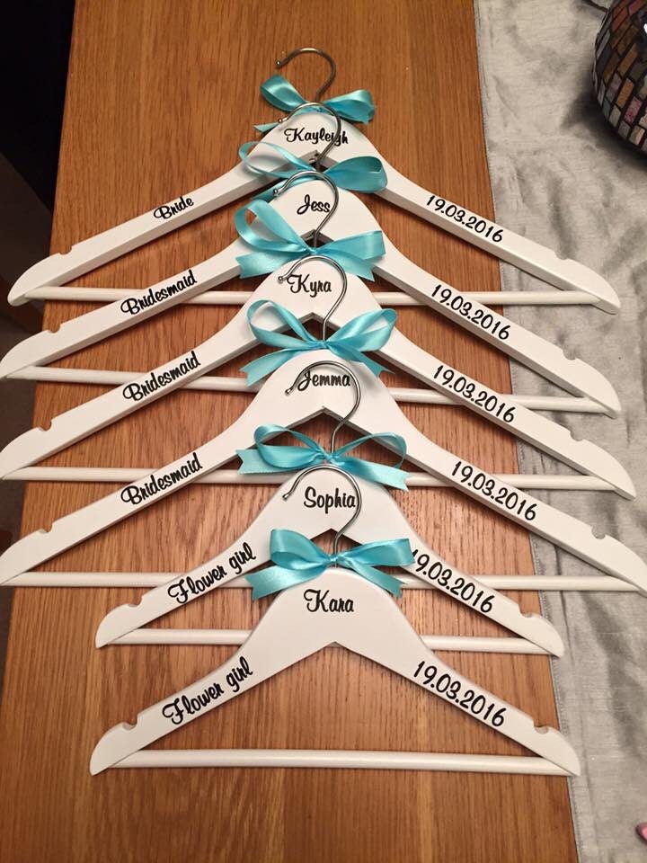 DIY personalised coat hanger vinyl sticker transfers bride