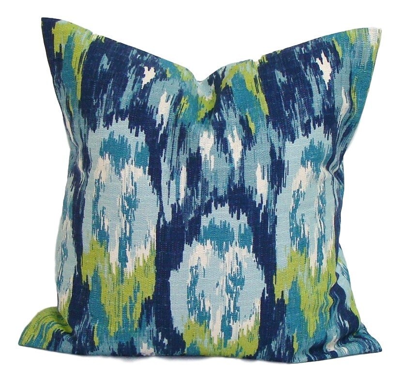 BLUE GREEN PILLOW Sale.14x14.Pillow Cover.Decorative