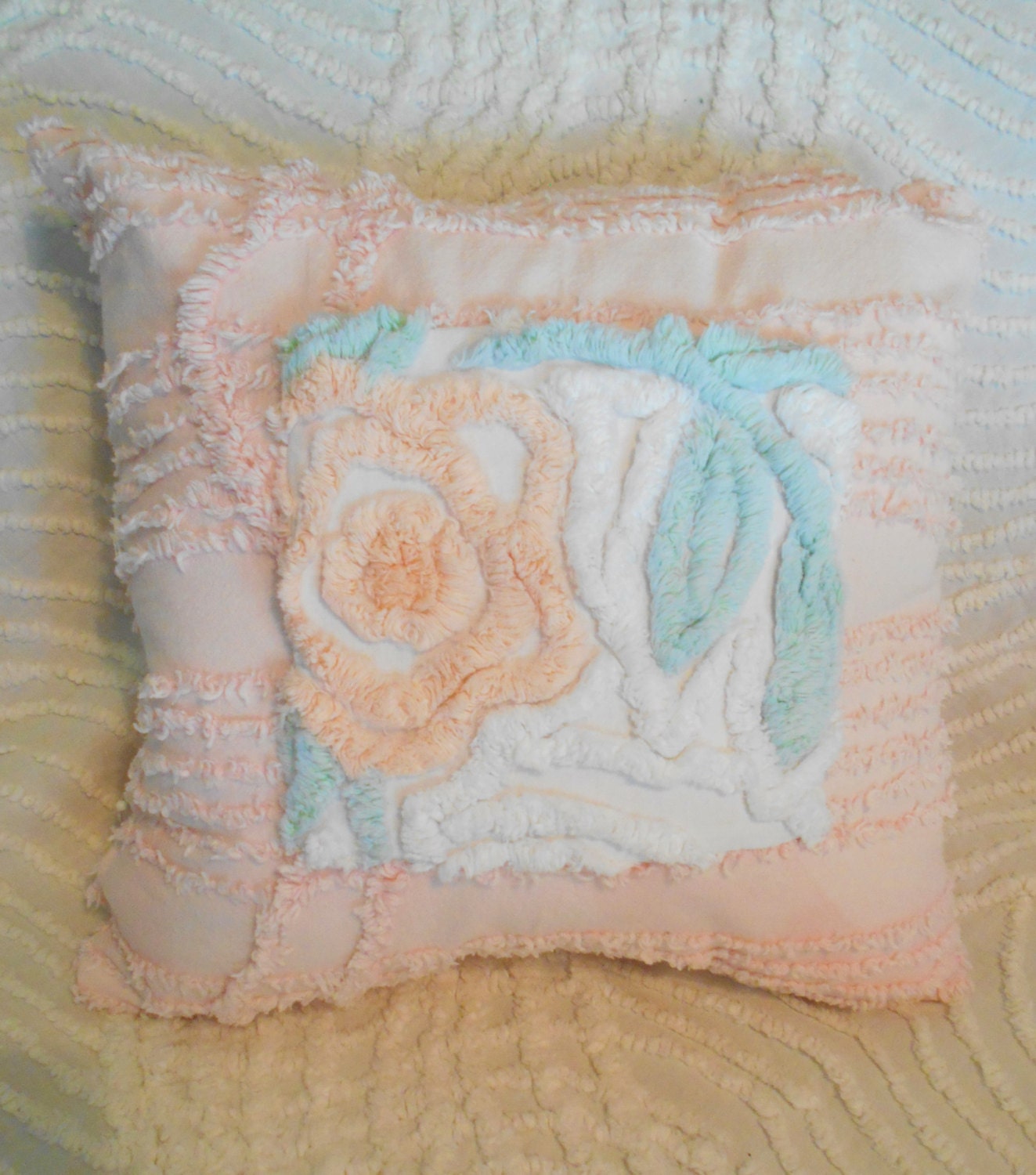 Chenille Pillow Vintage Chenille Pillow by kathleenmelville1