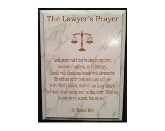 Lawyer Prayer Plaque- (Lawyer Plaque, Lawyer Prayer, Attorney Plaque, Attorney Prayer, Prayer Plaque, Profession Prayer)