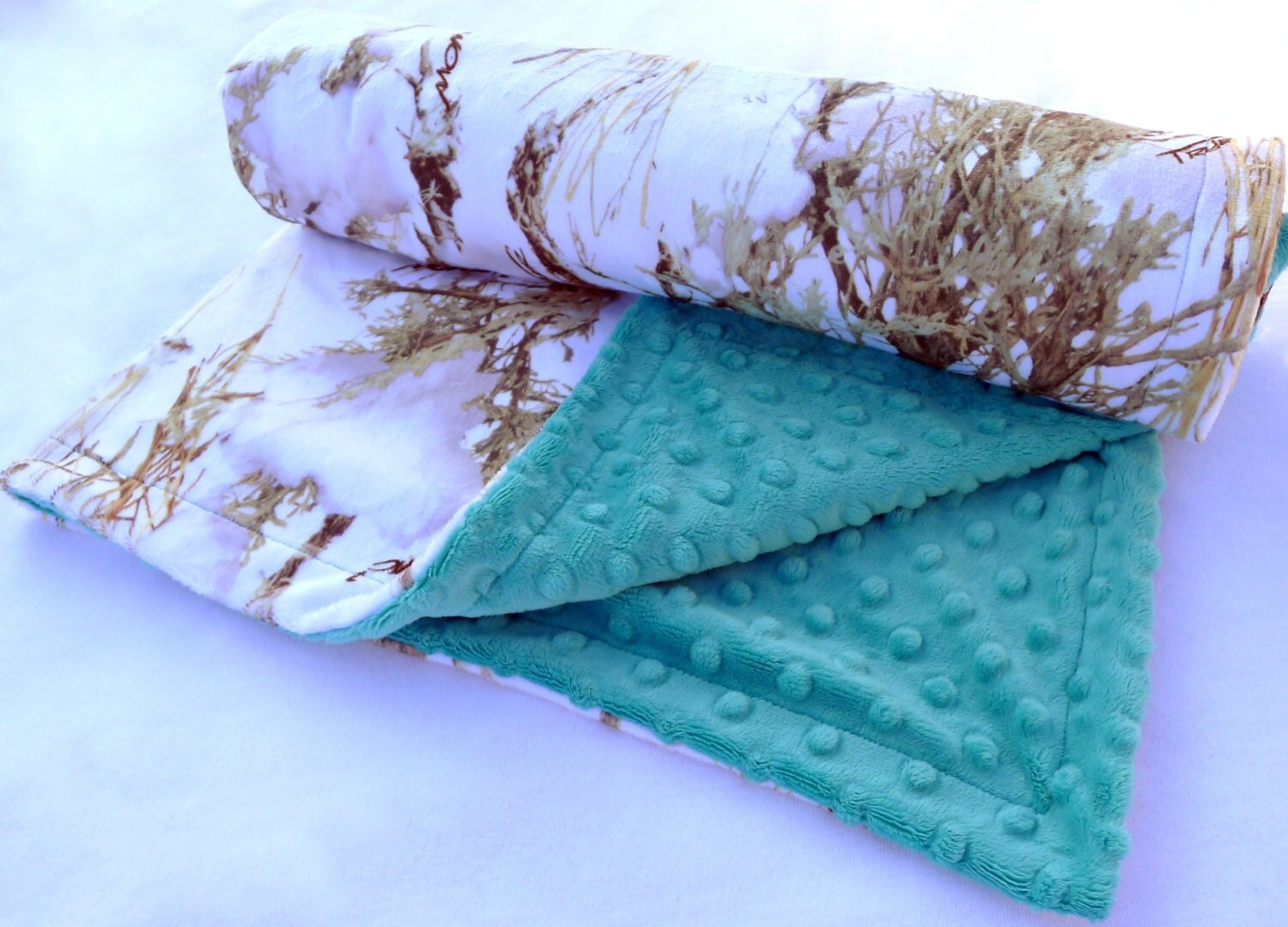 Baby Blanket Real Tree Blanket White Camo Baby Blanket