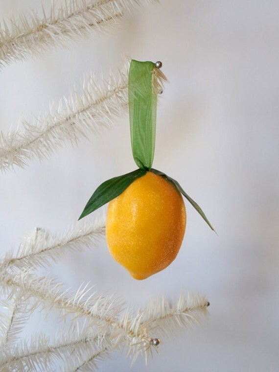 Lemon Christmas Ornament Glittered