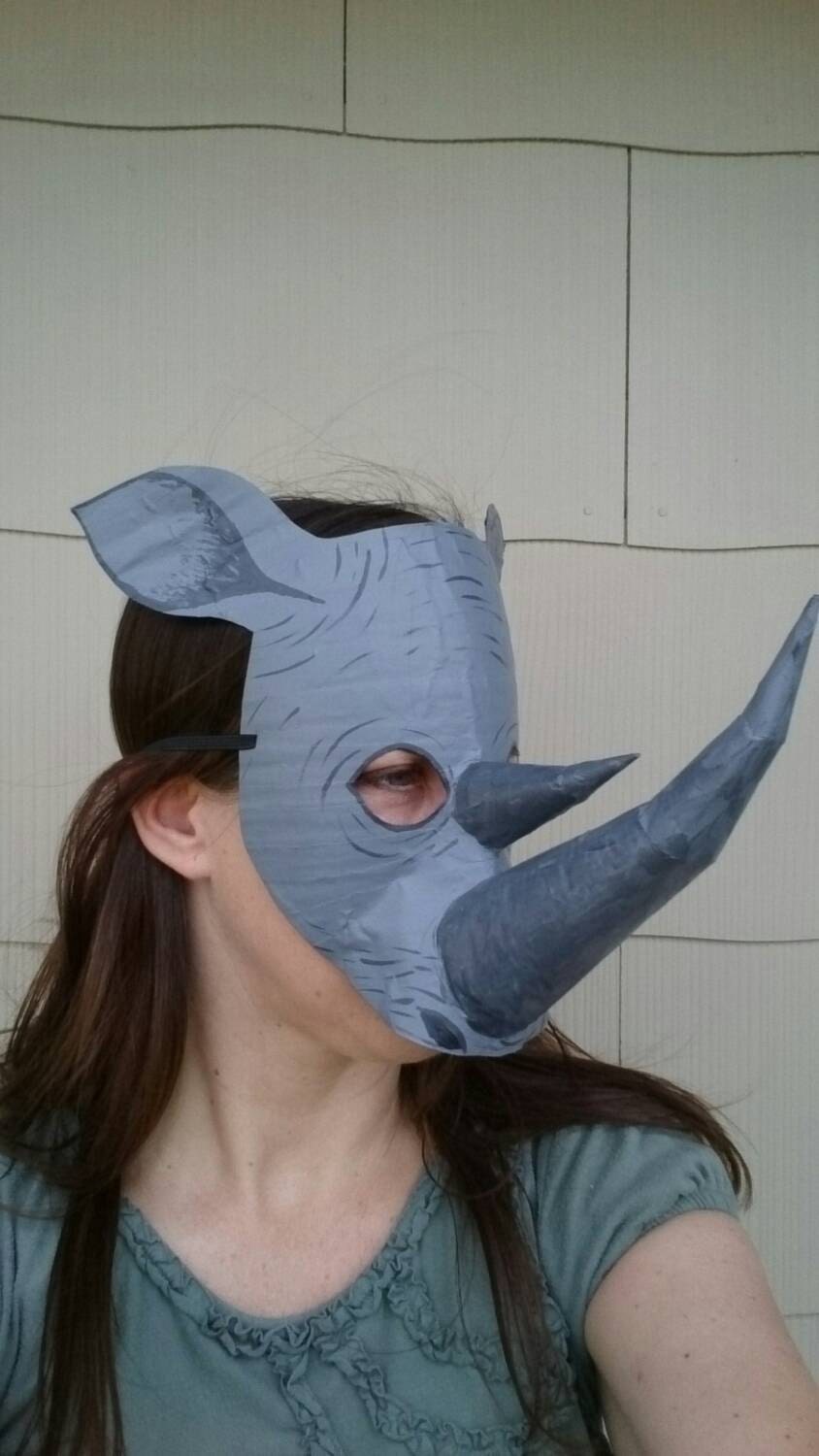 Rhinoceros Mask Rhinoceros Costume By Highmooncreations On Etsy