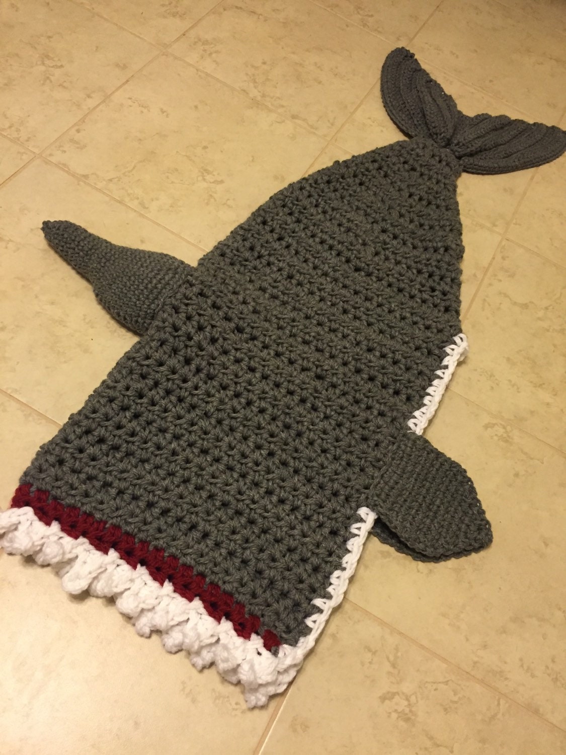 Shark Blanket Shark Week Blanket Shark Tail Crochet Shark