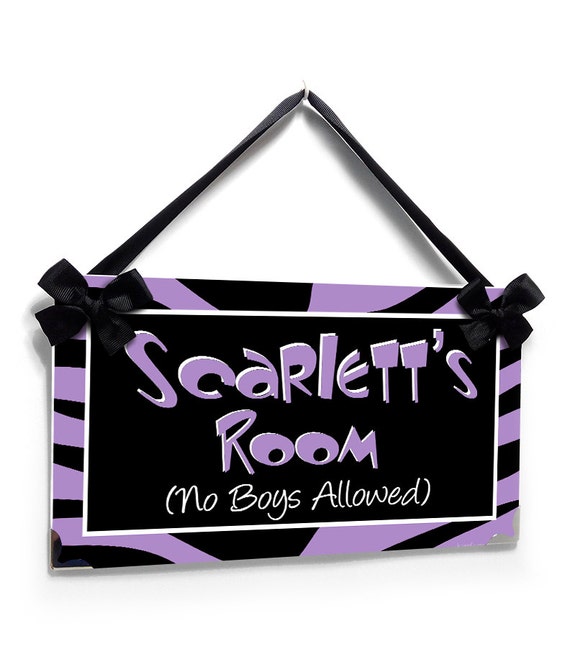 girls room no boys allowed tennagers bedroom door sign purple