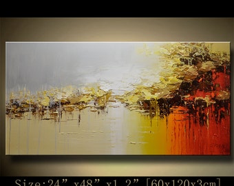 Abstract Large ORIGINAL Painting Modern Textured Painting, Palette Knife, Home wall art Decor, acrylic art Painting on Canvas by Chen hh73