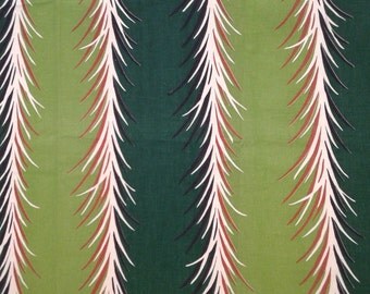 Pair of Vintage Fabric Curtains Forest Greens