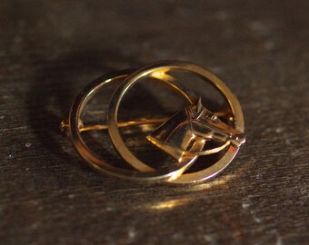 Vintage Gold Tone Horse Head Pin
