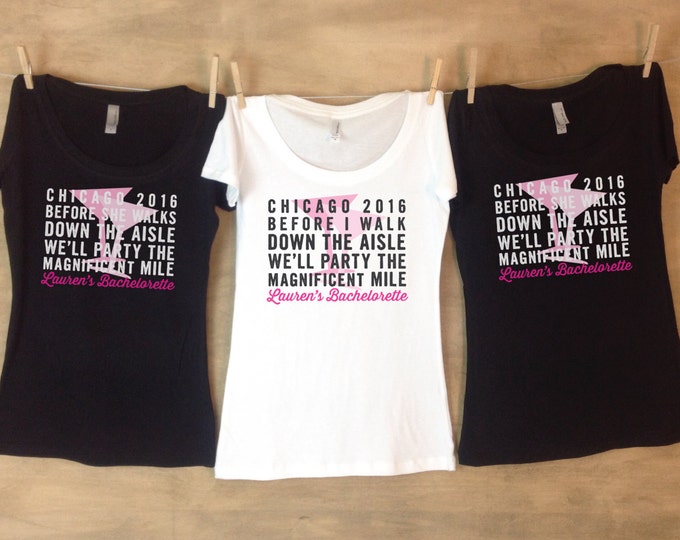 Chicago Magnificent Mile Bachelorette Party Shirt Set // Party Shirts // Girls weekend - JH