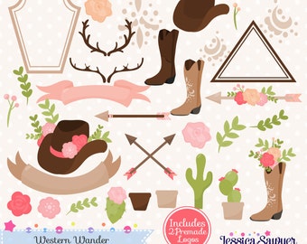 INSTANT DOWNLOAD, western clipart and vectors for personal and commercial use