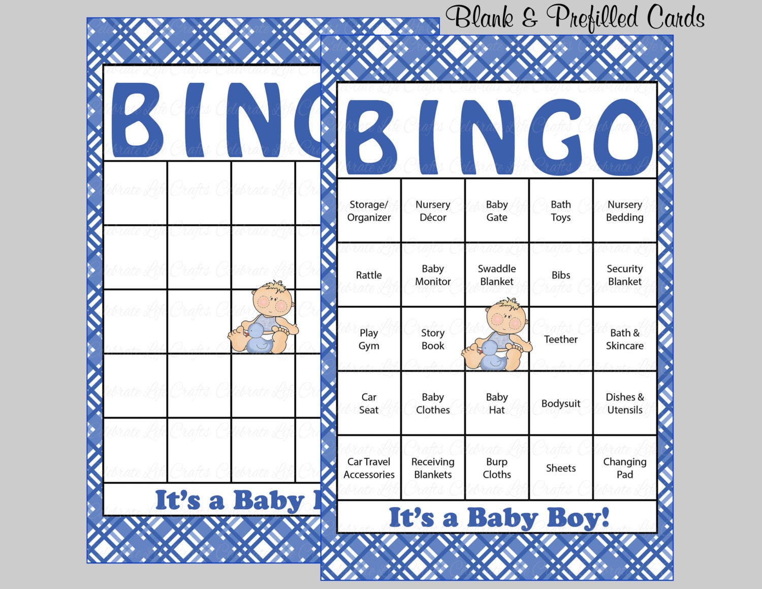 100 Baby Shower Bingo Cards 100 Prefilled Bingo Cards Boy