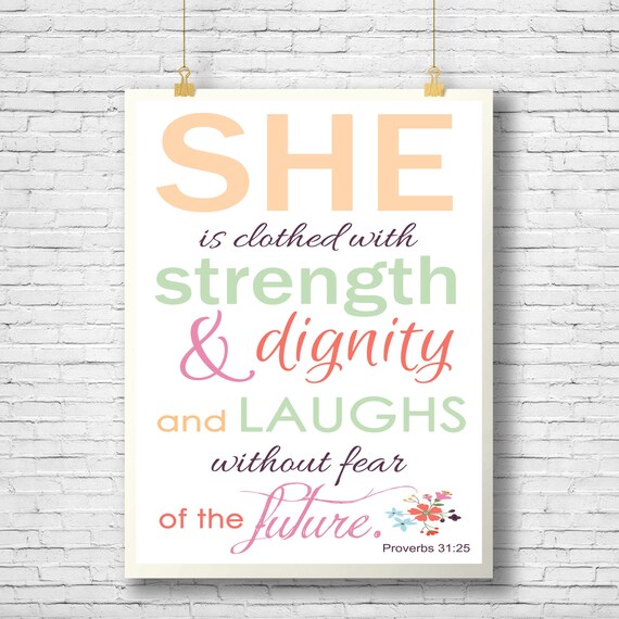 Bible Verse Scripture Art Proverbs 31 Mother's Day She