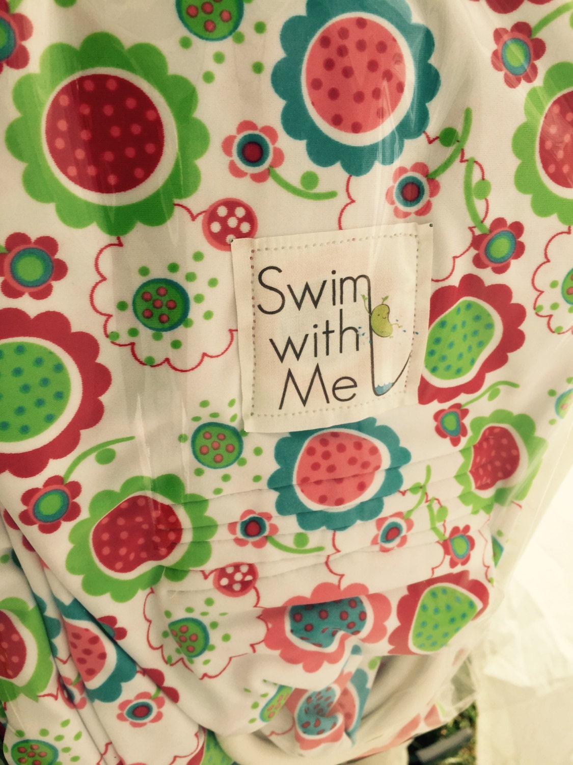 Swim with Me Bathing Suit Fabric Ring Bright Floral Sling