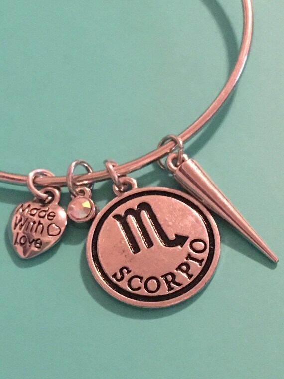 Scorpio Charm Bracelet by Stringgles on Etsy
