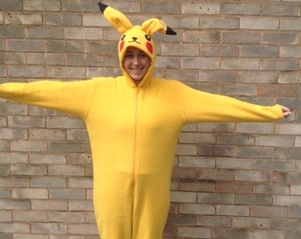 Pikachu onesie - Adult Pokemon onesie - Pokemon costume - Pikachu kigurumi