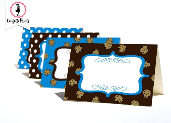 COOKIE MONSTER Place Cards | Food Cards| Printable Place Cards | Name Cards | Food Tents | Editable Place Cards | Instant Download Il_570xn