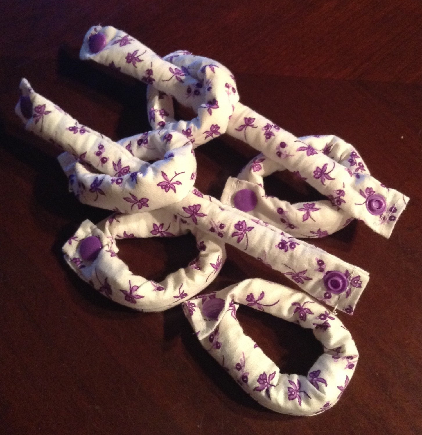 1/2 Inch Fabric Hair Rollers White with Tiny by