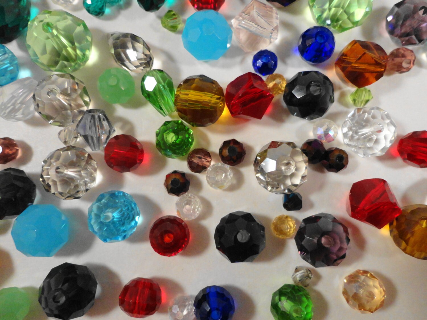 Assorted Crystal Beads 310mm Multi Color Chinese Crystal Glass Destash