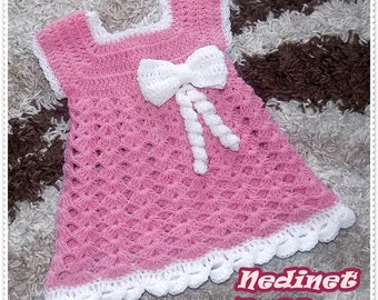 Crochet PATTERN crochet tulle baby dress set crochet pattern