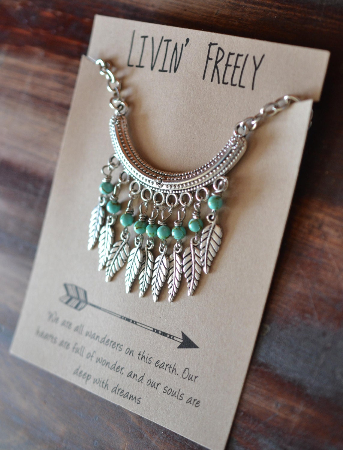 Turquoise Statement Necklace Gypsy Jewelry Gypsy by LivinFreely