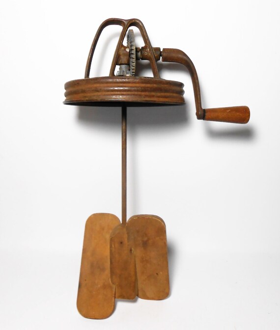 Antique Butter Churn Top Wood Paddle Lid Butter by TheBackShak