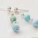 Larimar Earrings, Dangle and Drop Earrings, Rare Larimar Beads, Natural Gemstone, Aqua, Blue, Dominican Republic, Sterling Silver Ear Post