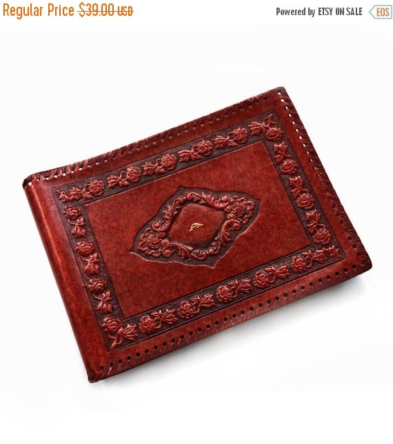 SALE Antique Leather Photo Album Italian by millyscollection