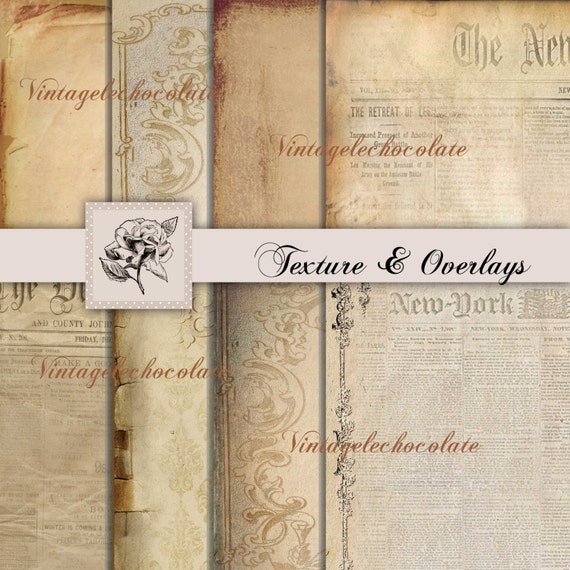 Digital Old Newspaper Digital Scrapbook Paper Vintage