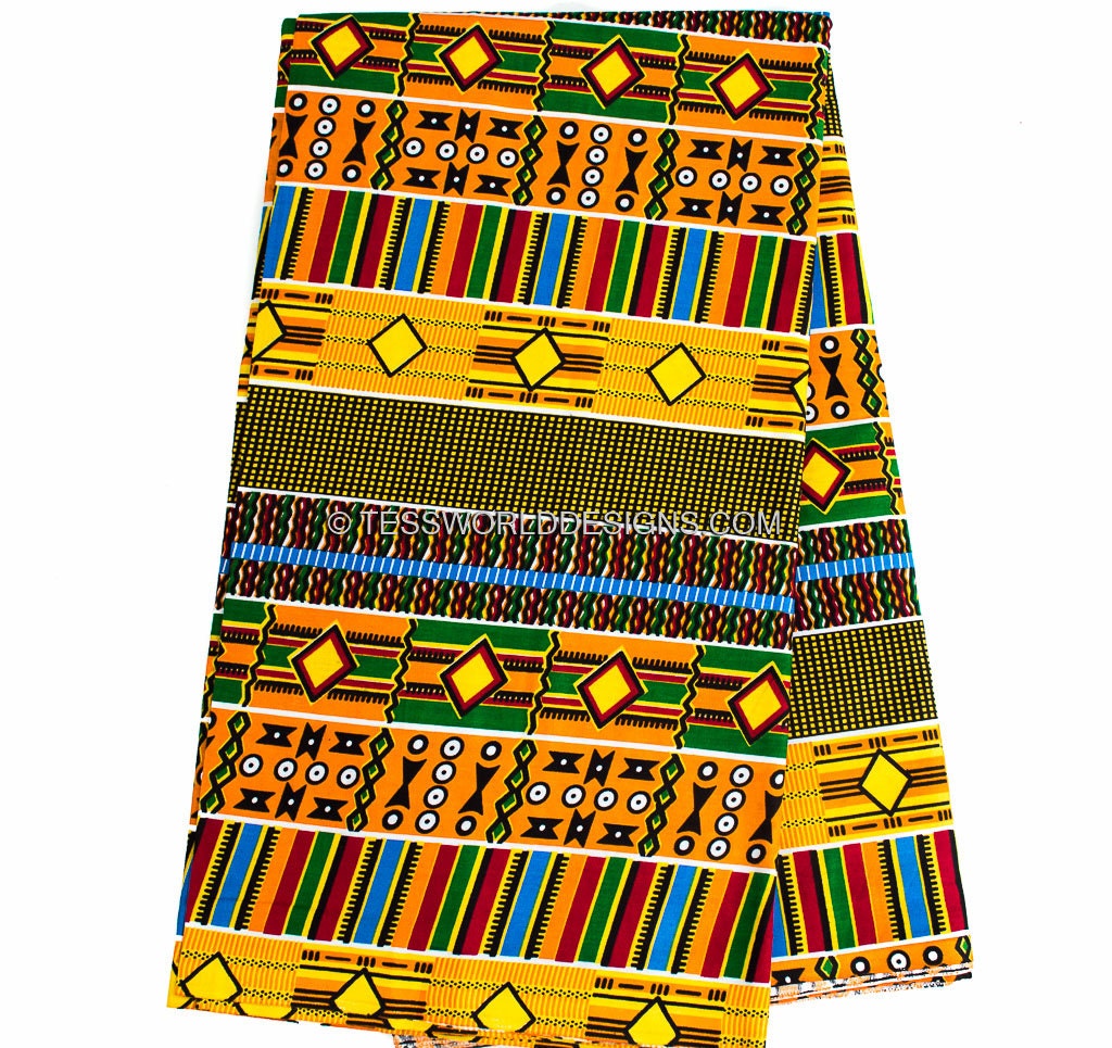 Kente Tribal Print by the Yard/ Fabric From Africa/ Tribal