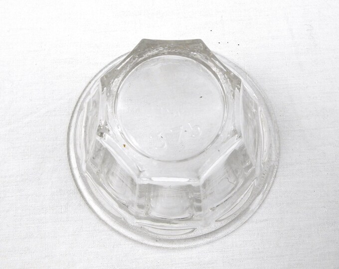 Antique French Thick Glass Traditional Tapered Faceted Glass Jam Jar, French Country Decor, Shabby Chic, Chateau Decor, Kitchen, Jelly Pot