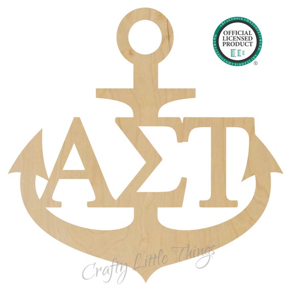 Alpha Sigma Tau Anchor border UNPAINTED wall hanging Greek