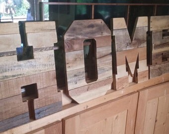 Home decor, Pallet letters, Rustic Home Decor, large reclaimed letters, reclaimed wooden letters, 16" tall letters, word - Home, word