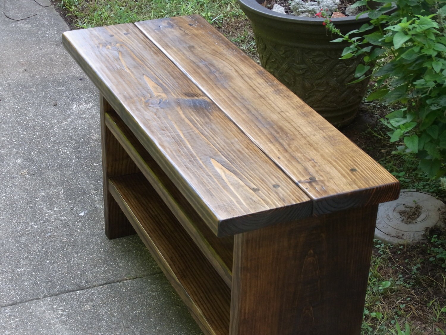 Tall Rustic Bench Entryway Hallway Mudroom Storage by DunnesWoods