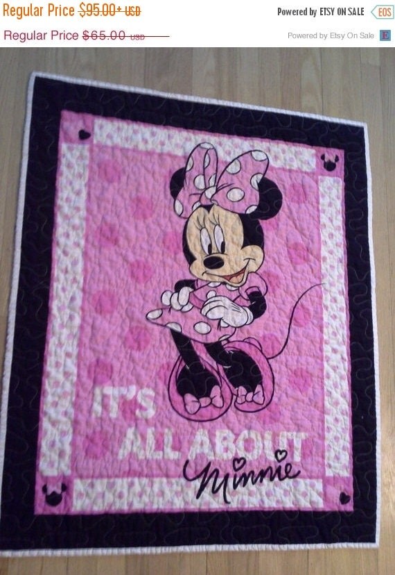 Minnie Mouse Crib Quilt Minnie Mouse Baby Girl by QuiltsForU2