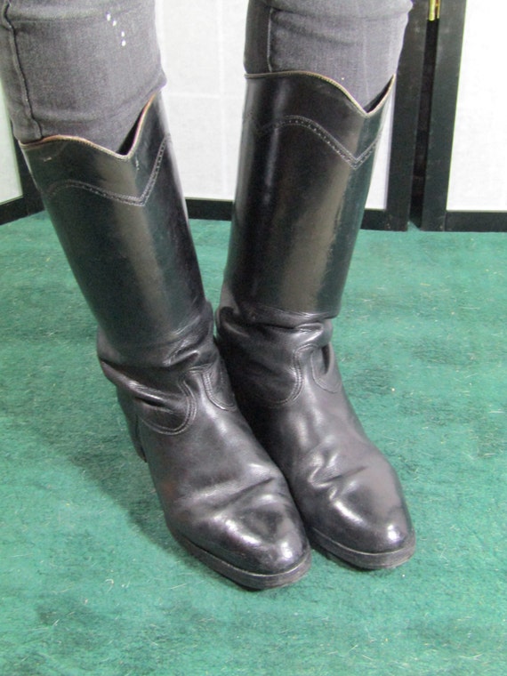 Black Hussar Boots Napoleonic Equestrian Officer Uniform