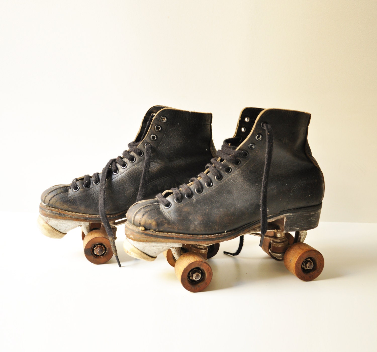 1914 Black Leather Chicago Roller Skates Co by thelittlebiker