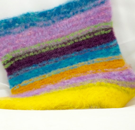 Golden Raisin Wool Felted Hot Pad/Trivet Hand Knitted