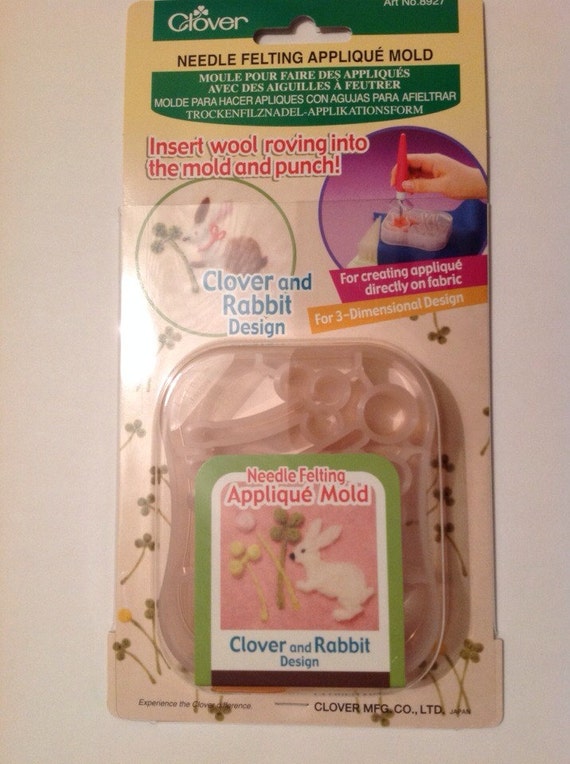 Clover needle felting applique mould mold rabbit clover