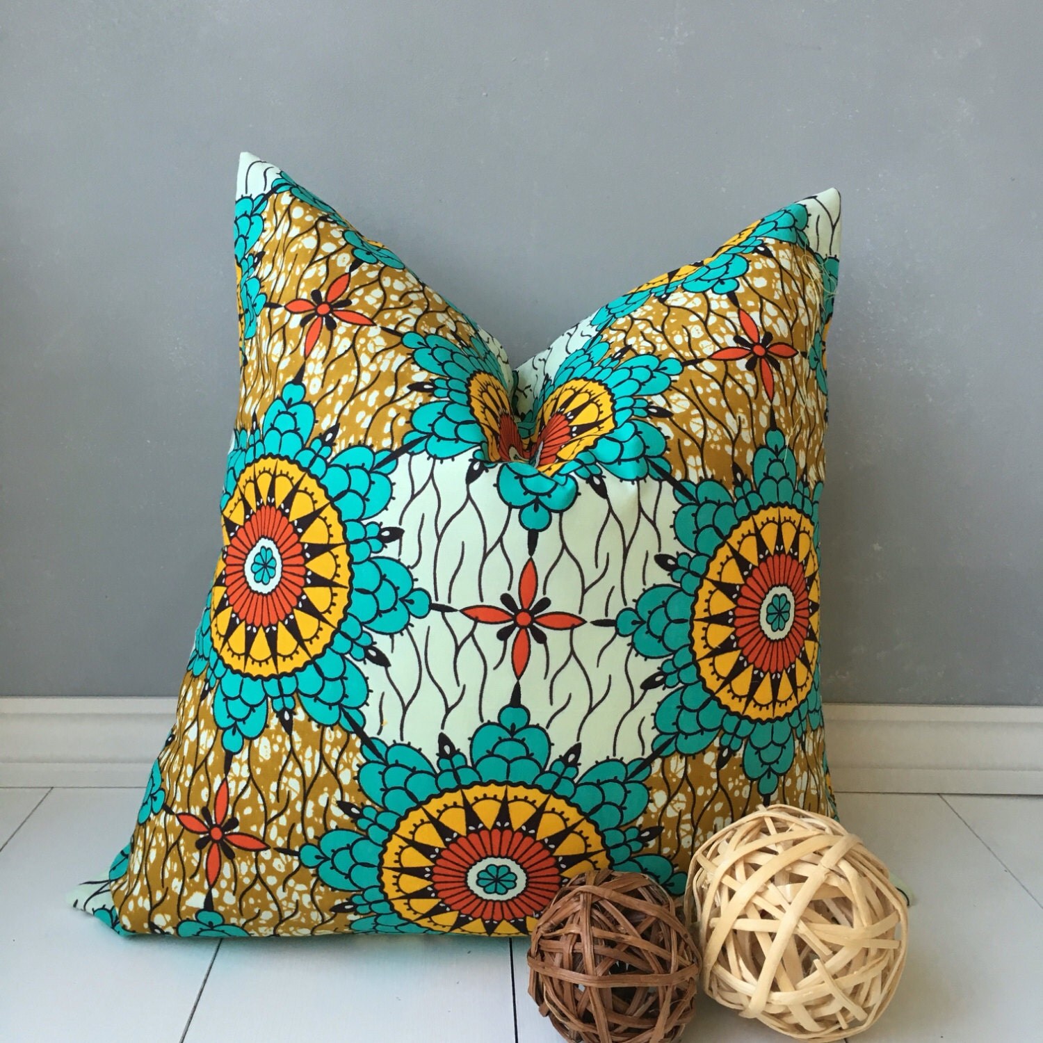 African Pillow Cover 20 x 20 pillow home decor