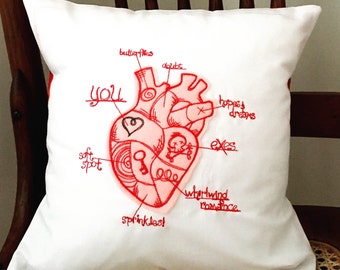 Anatomical Heart Valentine's Pillow - Valentine's Heart Pillow