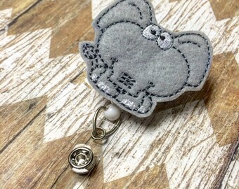 Elephant Badge Reel, Badge Clip, Retractable Name Badge, ID Holder, Teacher ID Clip, Badge Pull