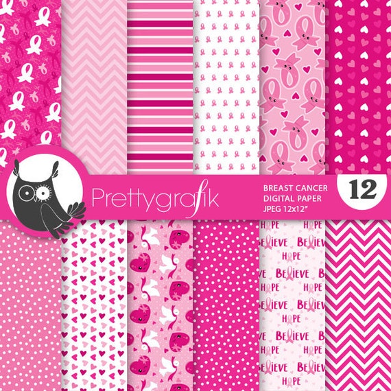80 0FF SALE Breast cancer digital paper, papers commercial use