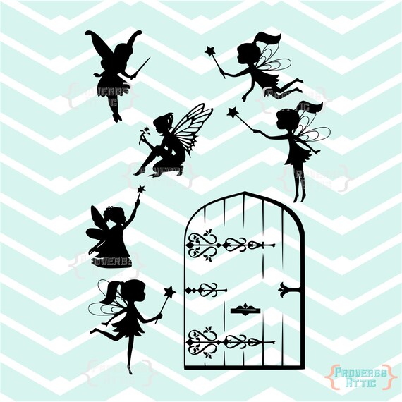 Download 6 Fairies & Fairy Door for cutting vinyl decals by ...