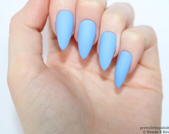 Stiletto nails, Matte periwinkle stiletto nails, Fake nails, Press on nails, False nails, Stiletto false nails, Press on stiletto nails