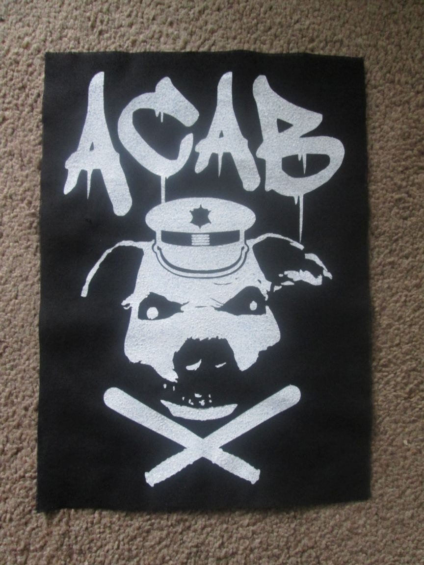 acab back patch print screen print punk patch stencil