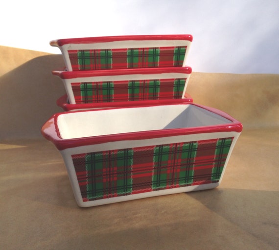 Ceramic Mini Loaf Pan Individual Baking Dishes Set of 4 Red