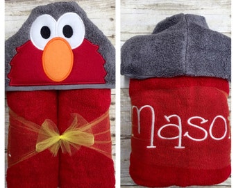 Elmo Hooded Towel/ Sesame Street Hooded Bath Towel/ Cookie Monster Hooded Towel/ Abby Cadabby Hooded Towel/ Pool Towel/ Beach Towel